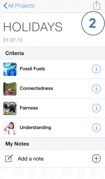 Step 2: Select four criteria and create a Sustainability Compass for your project.